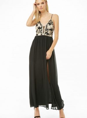 Embroidered Bodice Gown