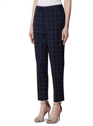 Plaid Straight-Leg Pants