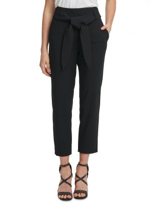 Tie-Waist Ankle Pants