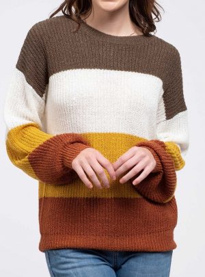 colorblock knit sweater